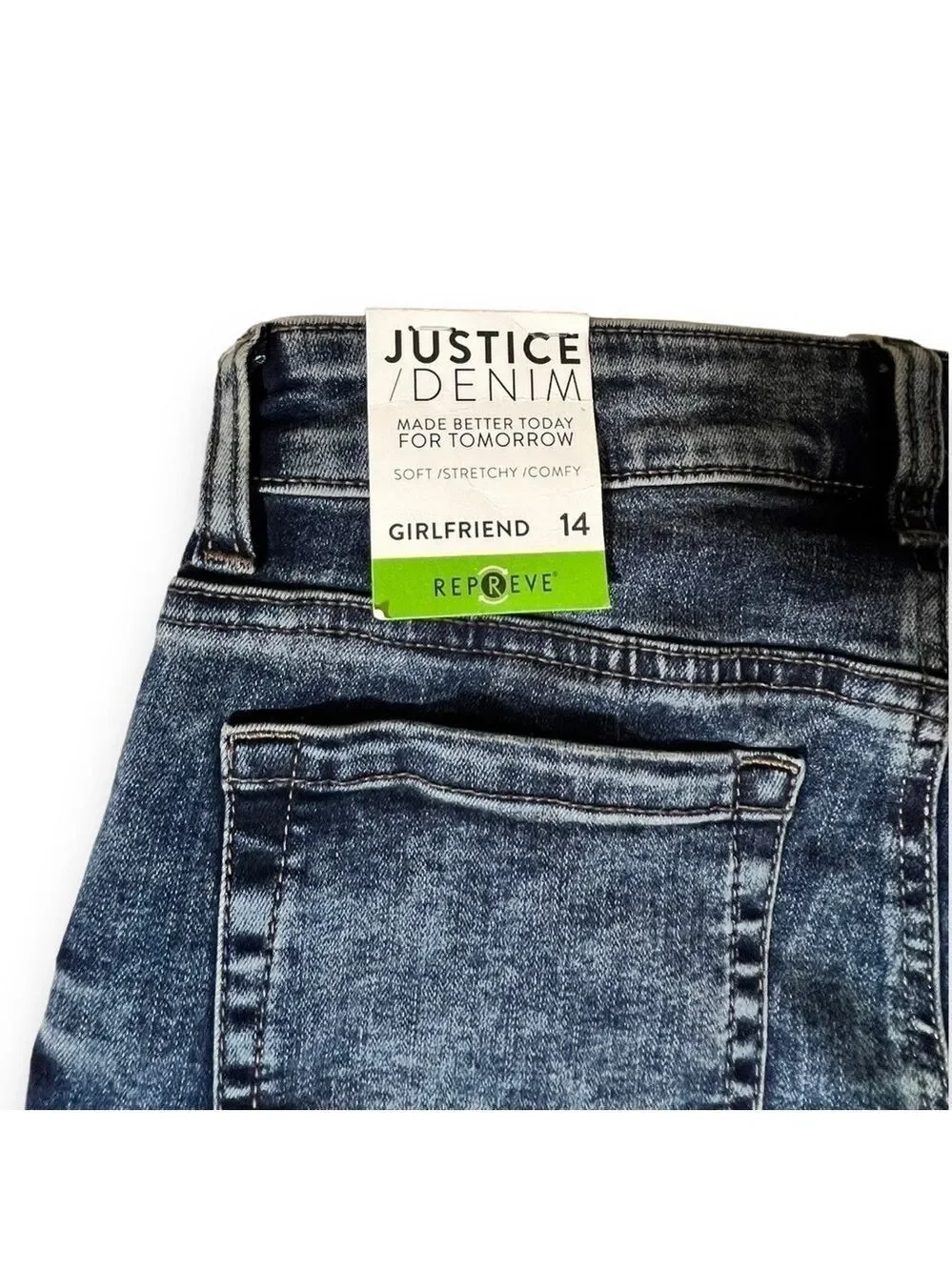 JUSTICE Girls Girlfriend Jeans Dark Wash Size 14